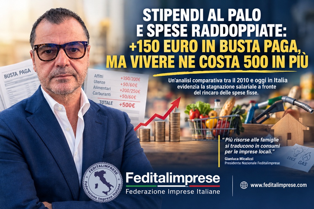 feditalimprese stipendi al palo Stipendi al palo, spese in aumento: la forbice arriva a 350 euro
