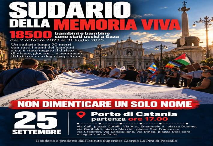 Il sudario dei nomi a Catania