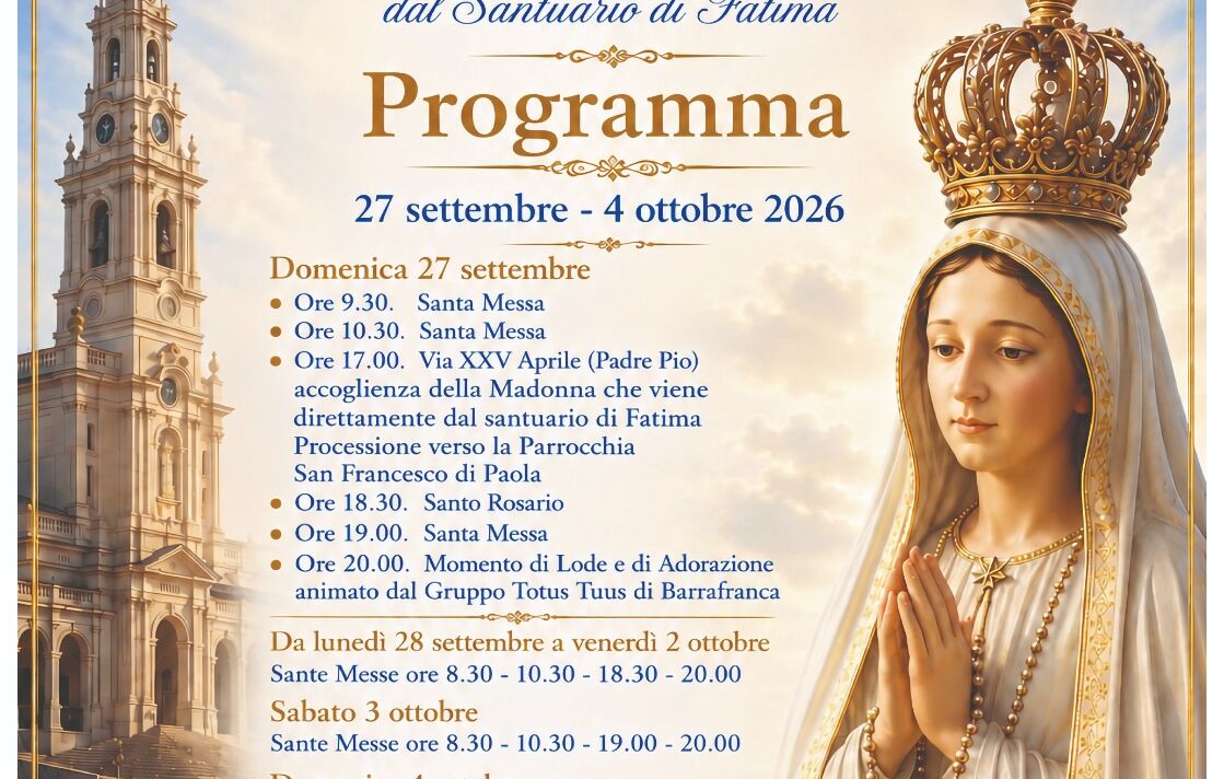 madonna di fatima valguarnera Valguarnera, arriva la Madonna Pellegrina di Fatima