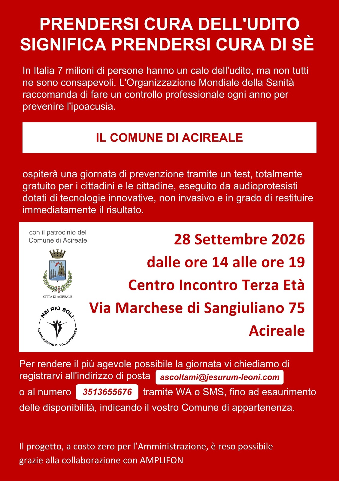 prevenzione udito Acireale, una giornata dedicata alla prevenzione dell’udito