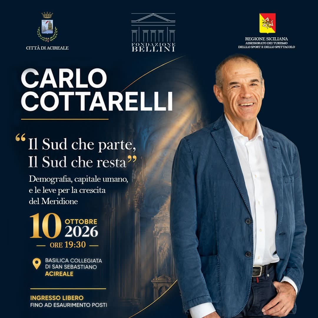 Cottarelli Carlo Cottarelli ad Acireale per parlare del futuro del Sud