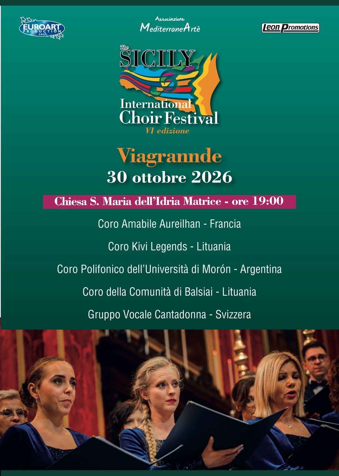 LOCANDINA VIAGRANDE 30 OTTOBRE The Sicily International Choir Festival 2026, al via la sesta edizione