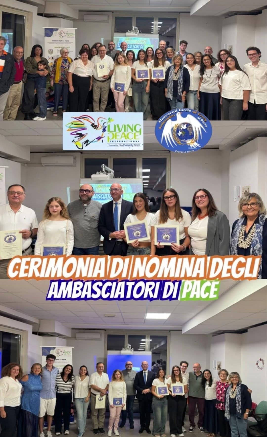 Ambasciatori Pace Battiati Sant’Agata Li Battiati, quattro nuovi Ambasciatori di Pace