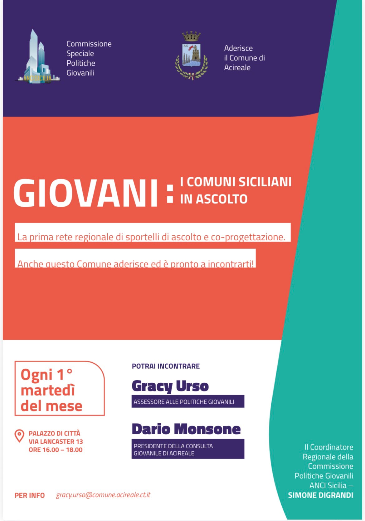 Acireale nasce lo sportello di ascolto per i giovani