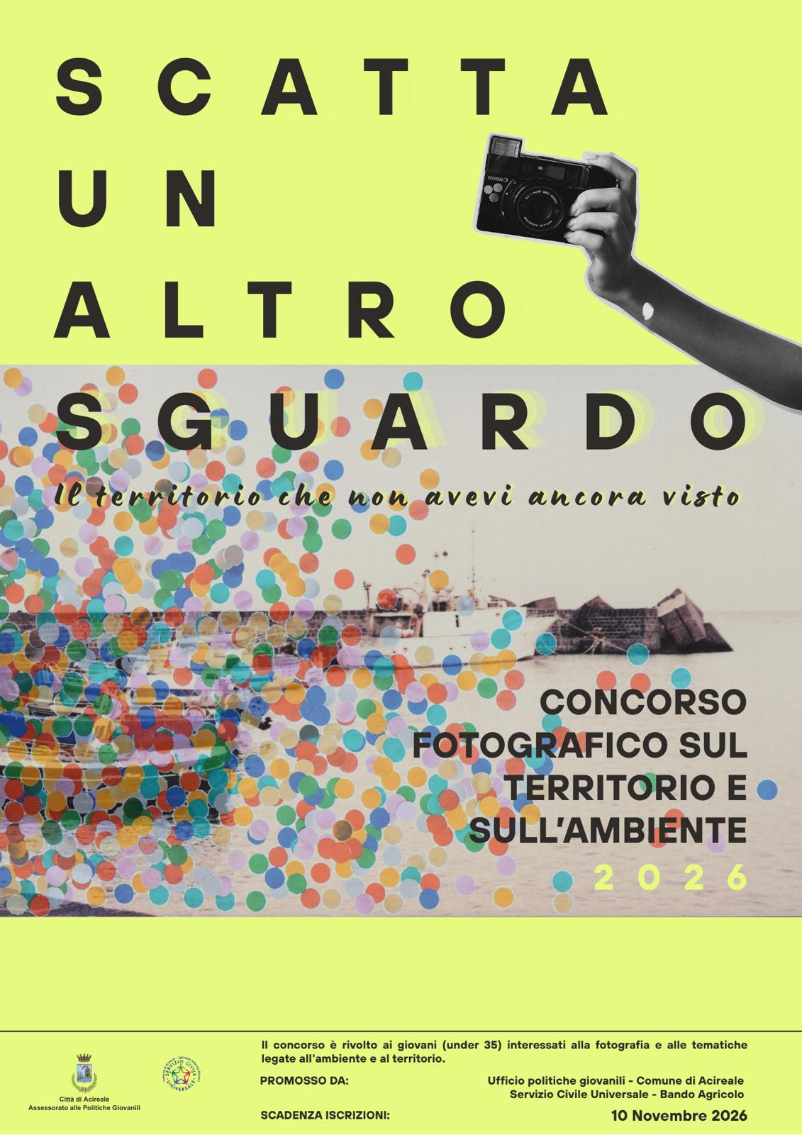 Acireale Concorso Fotografico “Scatta un altro sguardo”: concorso fotografico per i giovani